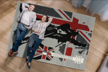 Dywan młodzieżowy do salonu MERCURY GITARA Popiel ALFA