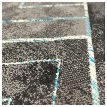 Dywan nowoczesny do salonu ARTO DEKO Szaro Turkusowy ALFA NEW IDEA