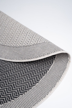 Dywan mata nowoczesny balkon, taras, patio CHEVRON Szary Koło MIOVANI