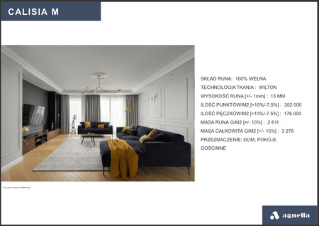 Dywan wełniany do salonu Agnella GRID RIM Taupe CALISIA M