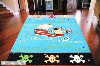 Dywan dziecięcy Wir Statek Piracki Turkusowy Funky Agnella