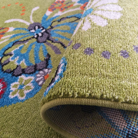 Dywan dziecięcy dla dzieci MOTYLKI 114 Zielony BELLA Kids