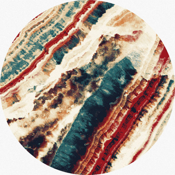 Dywan wełniany do salonu SHELL Kremowy KOŁO DIAMOND