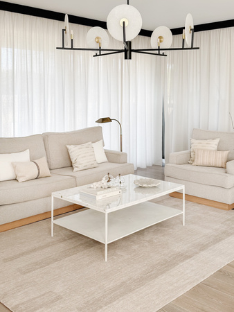 Dywan wełniany do salonu Agnella BRUSH LINES Beżowy HOUSE LOVES