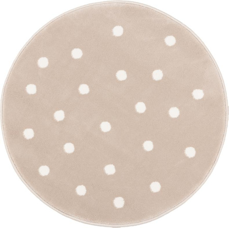 Dywan nowoczesny do salonu Agnella GROCHY Jasno Beżowy Koło LUSH