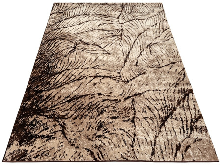 Dywan nowoczesny do salonu WOOD 400 Kremowo Brązowy LAPOS