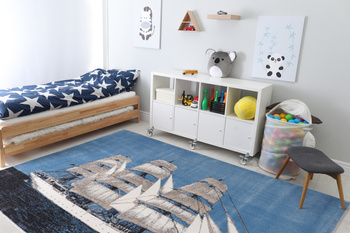 Dywan nowoczesny do salonu Agnella DAR POMORZA Lazurowy SOFT