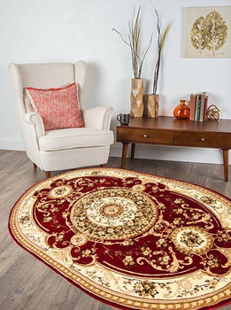 Dywan klasyczny do salonu PETER 6548 Czerwony Owal YEMEKES