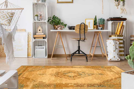 Dywan wełniany klasyczny do salonu Dywilan STILA Krem OMEGA