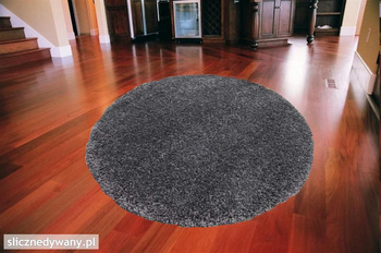 Dywan do sypialni SHAGGY Czarny Black Koło Fresee