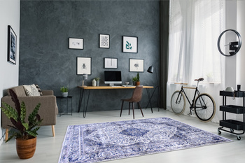 Dywan klasyczny do salonu Agnella SKJERN Niebieski SOFT