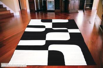 Dywan nowoczesny Labiryntos Czarno Biały ALFA