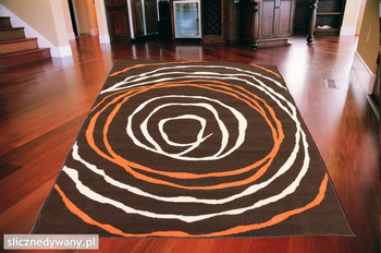 Dywan nowoczesny Barel Brąz Pomarańczowy ALFA