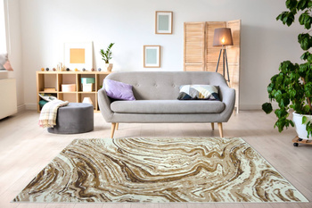 Dywan nowoczesny do salonu MAZI Brązowo Beżowy ALFA