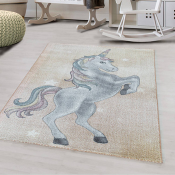 Dywan dziecięcy JEDNOROŻEC UNICORN Złoty FANY