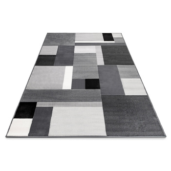 Dywan nowoczesny do salonu TETRIS Biel Popiel ALFA