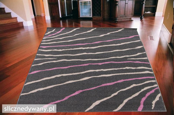 Dywan do salonu Stream Czerń Lila ALFA
