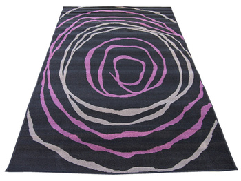 Dywan nowoczesny do salonu BAREL Czarno Fioletowy ALFA