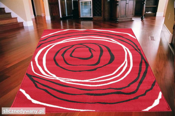 Dywan nowoczesny Barel Bordo Czerń ALFA