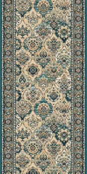 Dywan wełniany do salonu FORENZA Szmaragd Chodnik ISFAHAN
