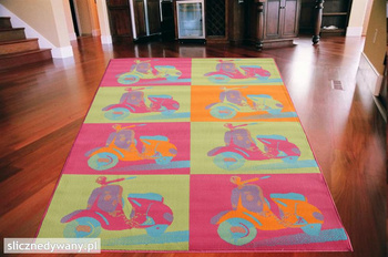 Dywan dziecięcy SKUTERKI Wielokolorowy CITY