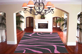 Dywan nowoczesny do salonu ALAZEBRA Czarno Fioletowy ALFA