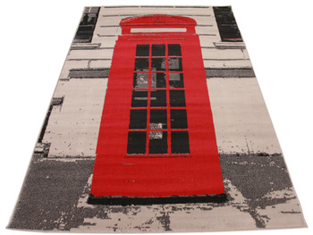 Dywan nowoczesny do salonu BRITISH TELEPHONE Budka Telefoniczna ALFA