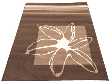 Dywan nowoczesny do salonu KWIAT Brąz ALFA