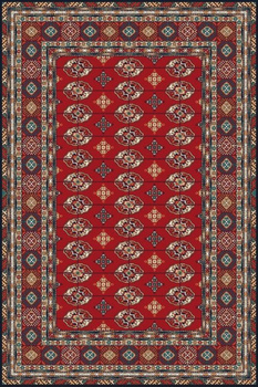 Dywan wełniany do salonu BUCHARA Bordowy ISFAHAN