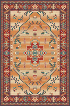 Dywan wełniany do salonu TEREUS Miedziany ISFAHAN