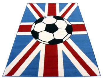 Dywan młodzieżowy UNION JACK FOOTBALL Niebiesko Czerwony CITY