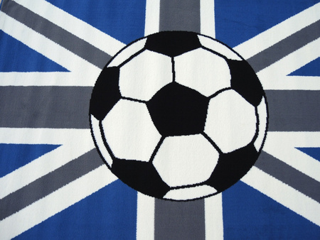 Dywan młodzieżowy UNION JACK FOOTBALL Piłka Szary Niebieski CITY