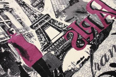 Dywan nowoczesny do salonu PARIS VIEW Kremowo Różowy CITY
