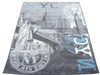 Dywan młodzieżowy NEW YORK EMPIRE Szaro Niebieski CITY